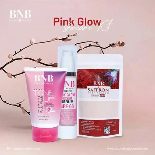 BNB Pink Face Glow Kit | Tone Up Wash | Mask | SPF | 3-in-1