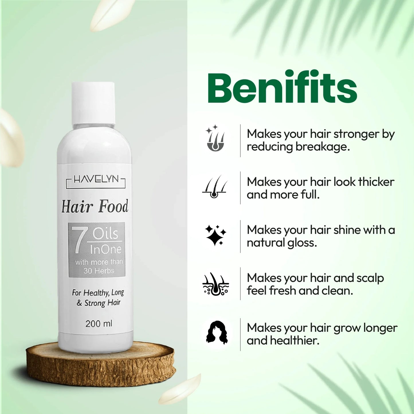 Havelyn Hair Food Oil 200ml | 7 Oils in One with 30+ Herbal Extracts for Strong & Healthy Hair