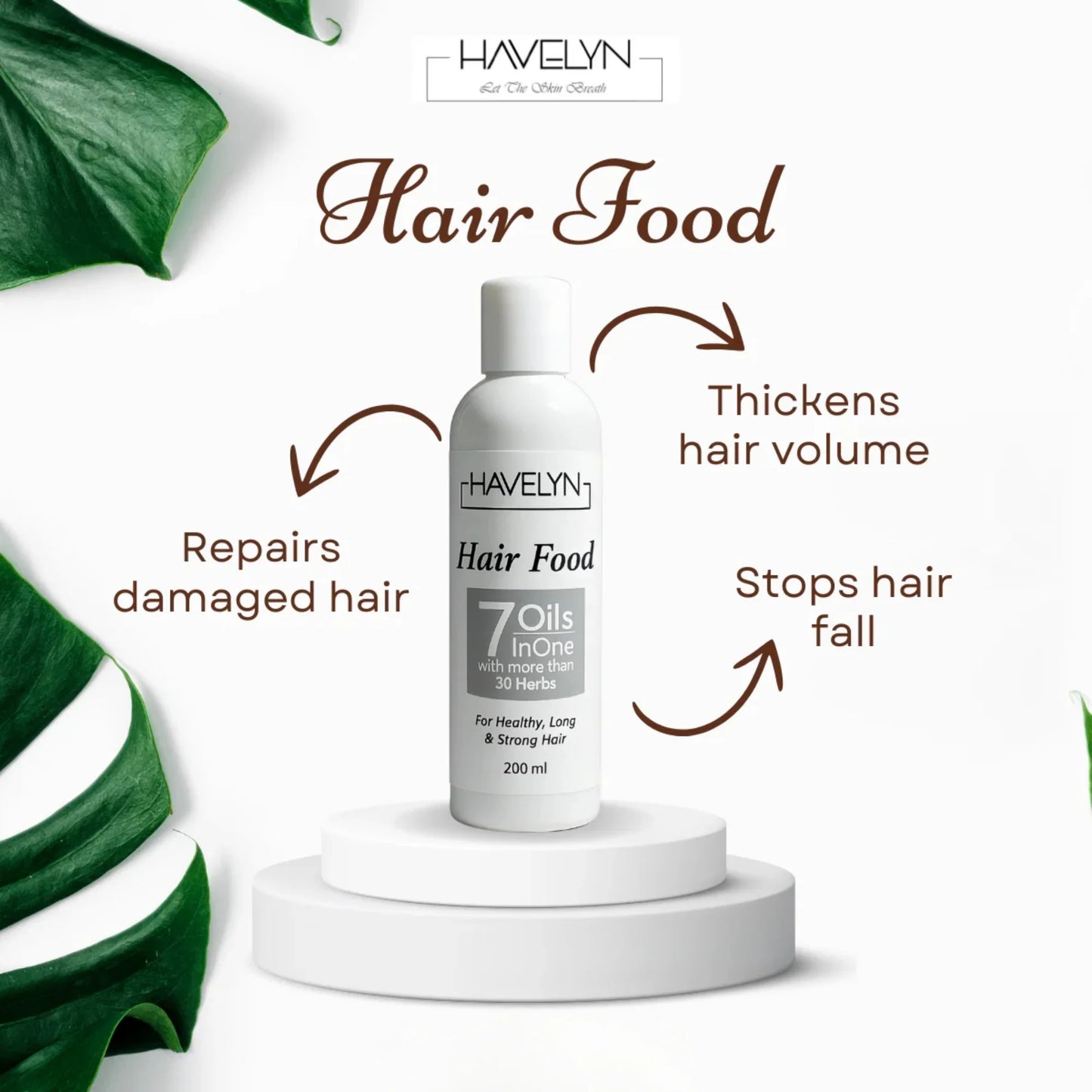 Havelyn Hair Food Oil 200ml | 7 Oils in One with 30+ Herbal Extracts for Strong & Healthy Hair